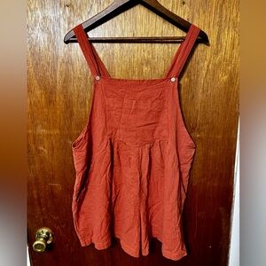 Burnt Orange Overall Shorts